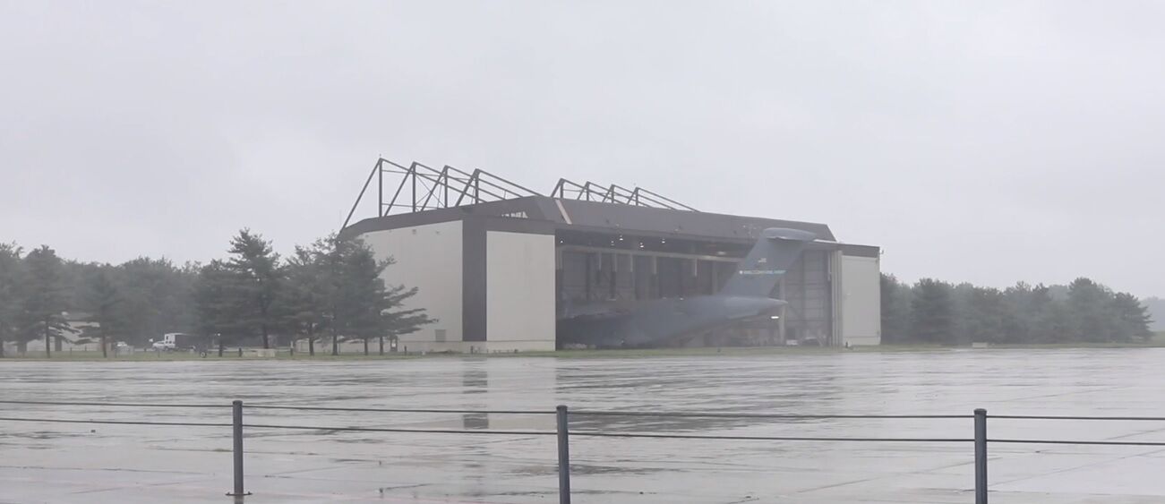 Maintenance hangar at the Dover Air Force Base